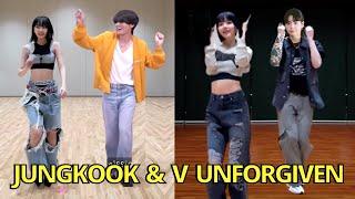 Jungkook & Taehyung Unforgiven Tiktok Dance Challenge with Lesseraffim BTS Jimin suga rm weverse V