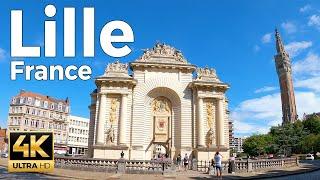 Lille, France Walking Tour (4k Ultra HD 60fps) – With Captions