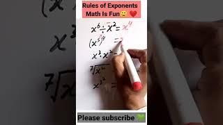 Rules of Exponents (Multiplying, Dividing,Roots) Algebra with Mr Respect Maths#shorts #maths