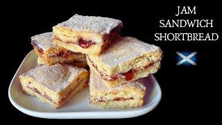 Jam Sandwich Shortbread | Scottish Strawberry Jam Filled Shortbread Recipe