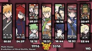 Evolution of Pokémon Rival Battle Themes 1996-2016 (HQ)