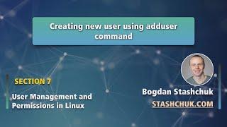 Linux Tutorial: 46 Creating new user using adduser command