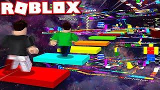 ROBLOX *INSANE* RAINBOW SPEED OBBY RACE vs MY LITTLE BROTHER!