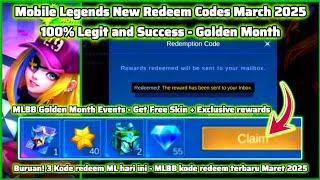 Mobile Legends Redeem codes March 1, 2025 - MLBB diamond Code + Golden Month events free skin