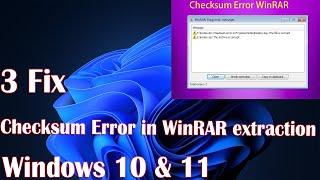 How to Fix Checksum Errors in WinRAR Extraction