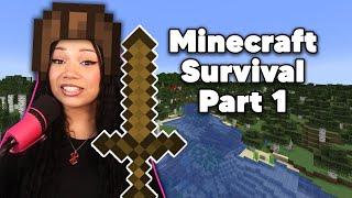 NOOB Trying To Beat Vanilla Minecraft Without Cheats For The First Time (Part 1)