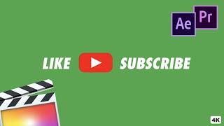 LIKE & SUBSCRIBE - Clean Animation (green screen) in 4K - FREE DOWNLOAD