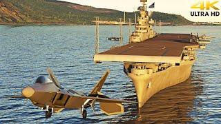 INCREDIBLE F-22 AIRCRAFT CARRIER TAKEOFFS in Microsoft Flight Simulator 4K