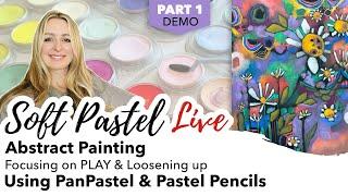 Part 1 - Painting A Soft Pastel Abstract - Focusing On Play  - Using PanPastel & Pastel Pencils