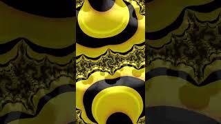 #shorts #mindblowing #art Hypnotic Julia Fractals: Yellow and Black Spirals with Techno Trance Beats