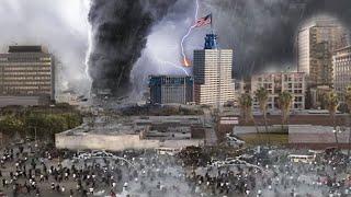 Now Florida, USA is Destroyed! Tornado at full speed destroys roofs in Pensacola