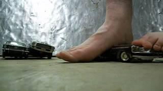 Junkyard Car Crush Session 1 giant male feet