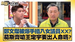 鄭文燦被爆手插入女議員XX？葛斯齊嗆王定宇要出人命嗎？【新聞大白話】20241115-3｜張禹宣 黃揚明 李明賢