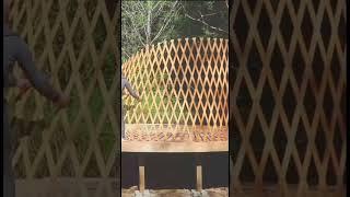 I BUILT A YURT OFF GRID in the FOREST - part 1 #offgrid #youtubeshorts #alone #diy