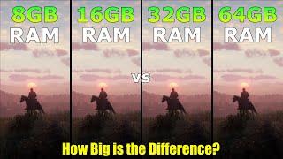 8GB vs 16GB vs 32GB vs 64GB RAM - Test in 11 Games in 2023 - any Difference?