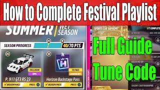 Forza Horizon 5 How to Complete Festival Playlist Summer Season Series 40 Full Guide, Tune Code