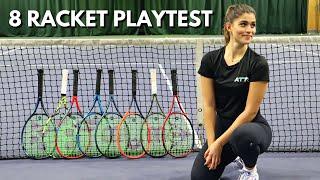 Female pro  tests eight different rackets and picks her favourite