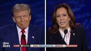 WATCH: Harris says as president, Trump would give up on war in Ukraine | ABC Presidential Debate