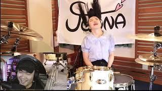 Her drumming energy is INSANE - Junna (Japan) マ -  莉犬くん