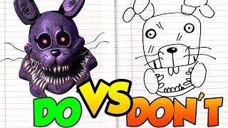 DOs & DON'Ts Drawing Five Nights At Freddy's Twisted Bonnie In 1 Minute CHALLENGE!