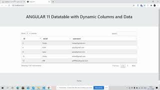 Angular Datatable with Dynamic Columns and Data