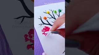 Easy technique to painting  || Colorful tree #art #shorts #painting