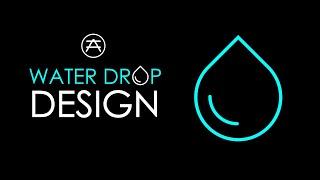 Flat Water Drop icon logo Design In Adobe illustrator Tutorial