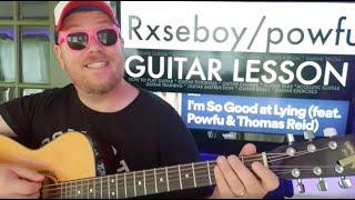 How To Play I'm so good at lying Guitar Rxseboy Powfu Thomas Reid // easy guitar tutorial beginner