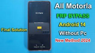 All Motorola FRP/Google Lock Bypass Android 14 Without PC | Settings Not Opening [New Method 2024]