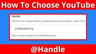 How To Change Your YouTube Handle