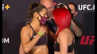 Cortney Casey vs. Gillian Robertson - Weigh-in Face-Off - (UFC Fight Night: Blaydes vs. Volkov)