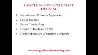 Oracle Fusion Supply Chain Managment Online Training