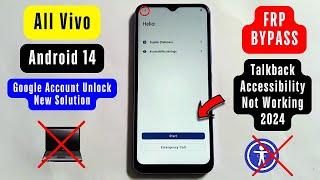 All Vivo Android 14 Frp Bypass/Unlock Without PC || Talkback - Accessibility Not Working New Method