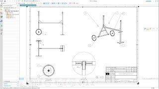 SIEMENS NX 12 - MAIN FRAME ASSEMBLY - CONCRETE MIXER - DRAWING