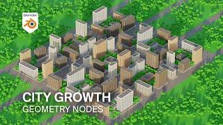 Motion graphics of city ​​growth | Blender | Geometry nodes