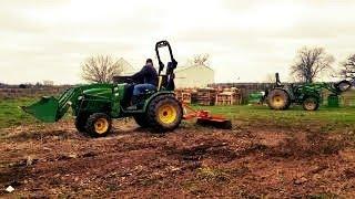 Spring Cleaning - Farm Style (John Deere 2520 and John Deere 4105)