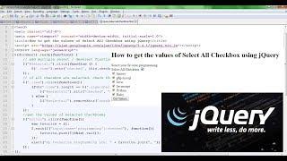 How to get the values of Select All Checkbox using jQuery