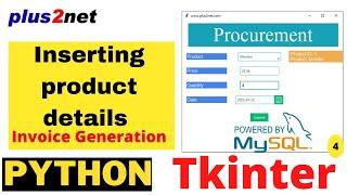 Inserting procurement goods details in MySQL table using product name and id through user inputs