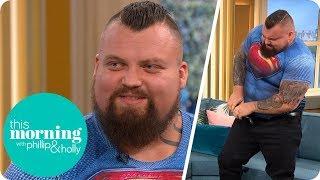 Strongman Eddie Hall Stuns Holly and Phillip by FOLDING Up a Frying Pan | This Morning