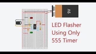 LED Chaser Circuit with 555 timer | LED Flasher | by Waqas Farooq