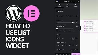 How To Use Elementor WordPress Plugin List Icons Widget? Free