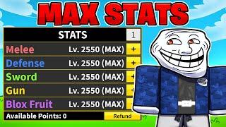 Getting EVERY STATS MAXED In Blox Fruits..