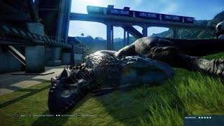 Jurassic World: Evolution: Rudy The Indominus Rex & Indy The Indominus Rex Sleeping Together.