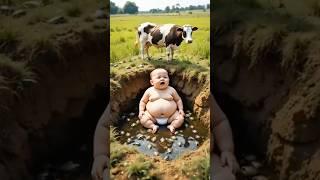 A Cow, A Crying Baby & Thousands of Frogs?!  Must Watch!” #shorts