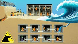 Prison Hit by Tsunami - Lego Dam Breach Experiment