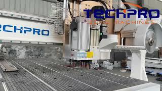 TechPro® 4 axis ATC machine and ATC CNC machine with drilling bank and saw blead head is finished