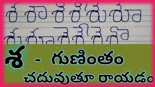 శ గుణింతం//sa gunintham in telugu//how to write telugu sa guninthalu//శ గుణింతాలు//PAVANI TELUGU TV