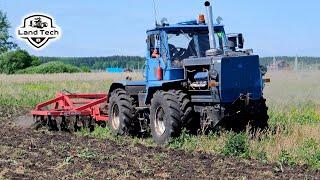 Трактор Т-150К с дисковой бороной БДМ-4х4П Артайус - обработка заросшего поля на глубину 12 см!