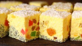 Curd dessert. Dessert recipe made from cottage cheese and candied fruits.