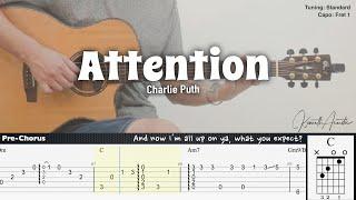 Attention - Charlie Puth | Fingerstyle Guitar | TAB + Chords + Lyrics